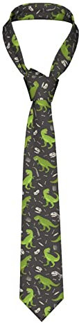 BONDIJ Dinosaurier Skelett Herren Krawatte Krawattenschal Formal Skinny Krawatte Ideal für Hochzeiten, Dinnerparty, Abschlussball, Geschenke, Schwarz, Einheitsgröße