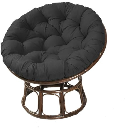 Surwin Hängesessel Kissen, Kissen für Hängesessel Rundes Dicke Stuhlkissen Weich Bequem Gartenstuhlauflage, Kissen Hängesessel für Rattanmöbel und Gartenstuhl (90x90cm,Schwarz)