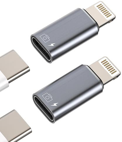 OTG Audio Cuffie Adattatore USB C Femmina A Lightning Maschio(2 Pack)Cavo Dati Per IPhone Tipo C Ricarica Jack Adapter Per Apple MFI Certified Carica Convertitore AUX Connettore Adattatori Per iPad ip