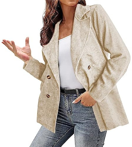 Übergangsjacke Damen Elegant Blazer: Kurzer Trenchcoat Damen Revers Übergangsjacke Winter Cardigan Business Blazermantel Locker Winterjacke Einfarbig Stretch Kurzblazer Übergang Damenjacke Anzugjacke