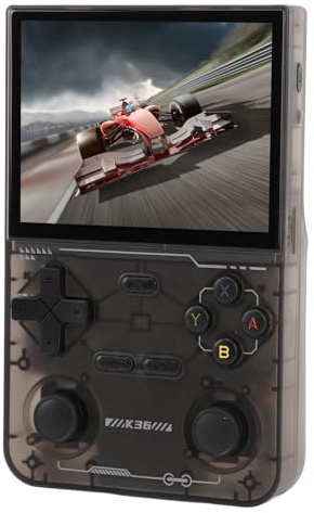Annadue K36 Retro Handheld Game Console, 16000+ Classical Games, 64GB Memory Card, 3.5 HD Screen, Double 3D Joystick, Black