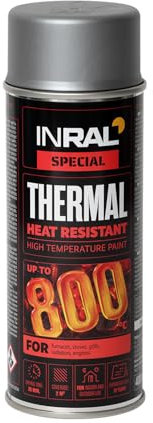 INRAL Pintura de aluminio resistente al calor, pintura de escape de aluminio mate para superficies metálicas, pintura duradera y resistente al calor, 400 ml de pintura de secado rápido, mate, para