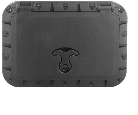 Trappe carrée en plastique avec serrure et sac étanche - Compartiment de rangement en plastique noir pour accéder aux accessoires de bateau