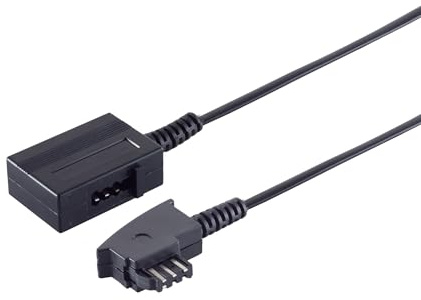 PADCR TAE Verlängerungskabel, TAE-F Stecker auf TAE-F Buchse, Telefonkabel, Schwarz (10m)