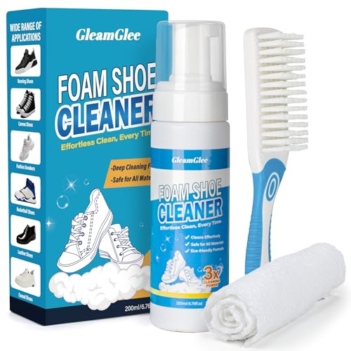 Shoe Cleaner Kit 200ml, Deep-Cleaning White Sneaker & Trainer Cleaner