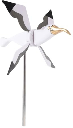 FUTUREORYY Décoration Mouette Jardin Moulin à Vent Extérieur pour Terrasse Pelouse et Cour Ornement Naturel Printanier Élégant Figurine Animalière Résistante et Colorée
