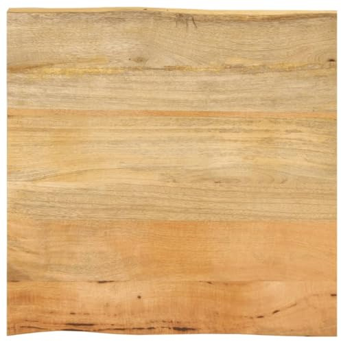 Tavolo con bordo dell'albero, 40 x 40 x 3,8 cm, legno massello mango, tavolo da pranzo, scrivania, tavolino da caffè, ufficio, casa