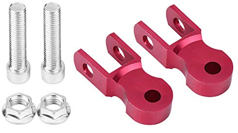 2-pack universell motorcykelstyre - 5 cm höjdlyftsats, röda aluminiumdämpare med monteringsskruvar (Med skruvar)