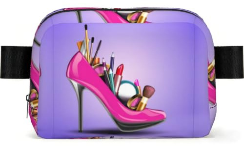 Riñonera de fácil acceso para zapatos y maquillaje con gran apertura, perfecta para llevar a diario, viajes y deportes