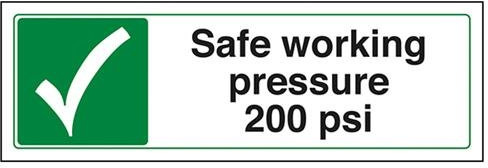vsafety 78015 ax-r Allgemeine Garage Schild, sicheres Arbeiten Druck 200 PSI, starrer Kunststoff, Landschaft, 300 mm x 100 mm, grün/schwarz