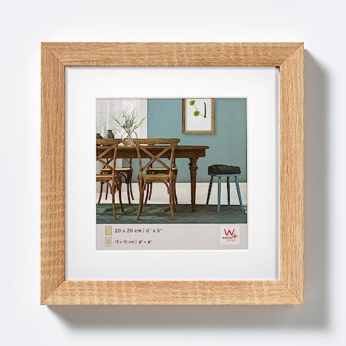 walther design Cadre Photo chêne Clair 20 x 20 cm avec Passe-Partout, Cadre en Bois Fiorito EF220E