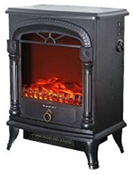 BEPER RI.504 Caminetto elettrico con Fiamma LED e Modalità Risparmio Energetico - Stufa Camino Elettrico da Terra con 2 Potenze Regolabili