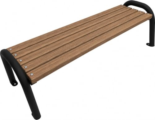 Primario Grande Gartenbank Holz ohne Rückenlehne, 200 cm - Braun | Massives Fichtenholz & pulverbeschichteter Stahl, bis 500 kg, wetterfest, Sitzbank für Garten, Terrasse & Park, Primario