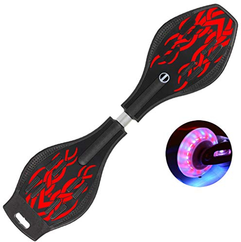 LZY Caster Board Snake Board Vitality Board Skateboards Concaved Street Plastikdeck Skateboard Anfänger Kinder Verschleißfestes Zweirad-Flashboard Unisex, Erwachsene, Kinder