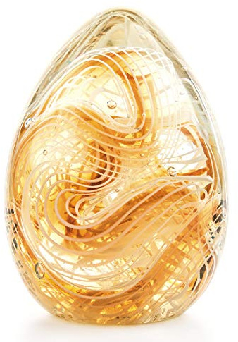 QFkris Crystal Blessings Paperweight Easter Eggs 3.4 Blown Glass Art Figurine Collectibles Desk Decor (Yellow)