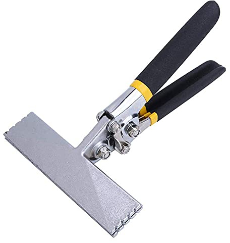 Chesoon Pinza Piegalamiera, Aggraffatrice Manuale per Lamiera Antiruggine, Robusta e Permanente, 150 mm Diritta, Utensile in Lega di Alluminio Lungo 225 mm