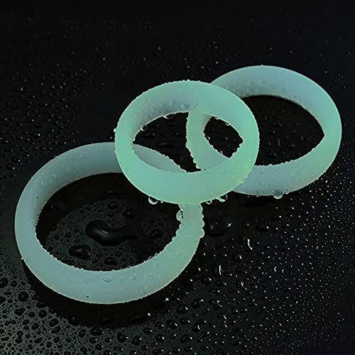 Sandritas 3er Set Penisringe aus Silikon - Glow in the Dark - leuchtet im Dunkeln Cock Rings Eichelringe - Luminous Sexspielzeug für Männer