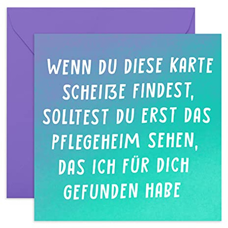 Central 23 - Lustige Geburtstagskarte – SOLLTEST DU ERST DAS PFLEGEHEIM SEHEN - Humorvolle Glückwunschkarte zum Geburtstag für Männer Frauen Ihn Sie - Mit witzigen Aufklebern