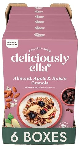 Deliciously Ella Almond, Apple & Raisin Granola (400g x 6 Boxes) - Granola & Muesli - Gluten-Free, Vegan Friendly, Healthy Breakfast