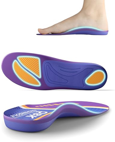 Plantar Fasciitis Insoles, QBK Arch Support Insole for Women&Men Helps Prevent Overpronation, Heel Spur, Metatarsalgia, Suitable for Work, Standing. XL