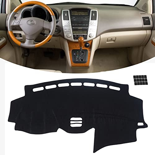 KEYOOG Dashboard Cover Dash Mat Fit for 2009-2004 Le-xus RX,06-04 RX330,09-07 RX350,08-06 RX400h,Car Dash Board Mat Anti-Glare Carpet,Non-Slip Pad Sunshield Protector (Black)