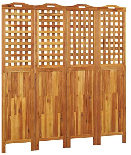 vidaXL Paravent Trennwand Raumteiler Spanische Wand Raumtrenner Sichtschutz Zusammenklappbar Vielseitig 4-TLG. 162x2x180cm Massivholz Akazie