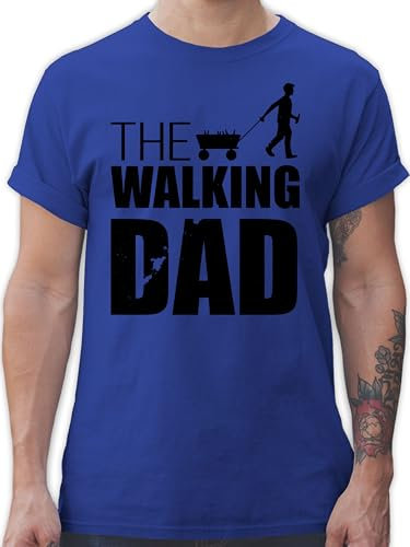 T-Shirt Herren - Papa - The Walking Dad - Bollerwagen Bier - 4XL - Royalblau - tolle Vatertagsgeschenke Vatertagsgeschenk Tshirt Vatertag Walkind Shirt Eltern Werden Geschenk männertag Geschenke