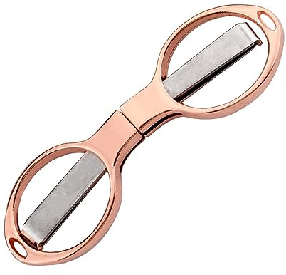 Tijeras plegables de acero inoxidable de oro rosa en forma de 8 tijeras de pesca multifuncionales en forma de gafas para el hogar y viajes