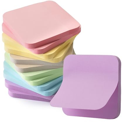 Mr. Pen- Sticky Note Set, 12 Pads, 720 Sheets, 2.8 x 2.8, 6 Pastel Color, Round Corner Colored Sticky Notes, Colorful Sticky Note, Sticky Pads, Colorful Sticky Notes, Stick Notes, Sticky Note Pad