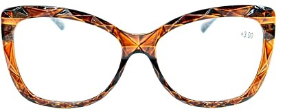 Fads & Fashions Cat Eye Oversized Reading Glasses Womans with Spring Hinges 3 Colours Ready Readers in Brown Matt Black and Tortoiseshell +1.0 +1.5 +2.0 +2.5 +3.0 +3.5 DX71