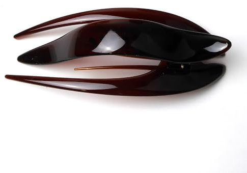 Grande pince à cheveux plate Made in France 13cm - marron