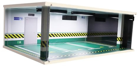 Colcolo Modellauto-Display, Parkplatz, Modellauto, Fahrzeug, Garage, Vitrine mit Abdeckung, Druckguss-Autogarage, Vitrine, Stil D