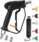 M MINGLE Hochdruckreiniger-Pistole mit Drehgelenk, Universal-Hochdruckreiniger-Pistole mit 3/8-Zoll-Schnellanschluss, M22 14 mm und M22 15 mm Armaturen, Schwarz