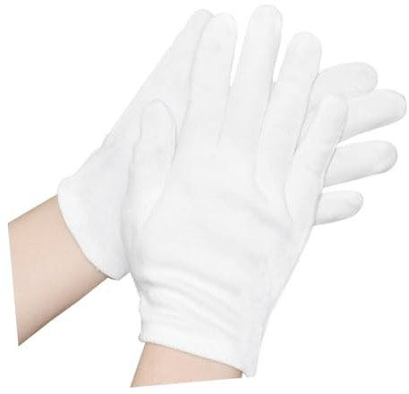 jojofuny 12paare Weiße Dicke Baumwollhandschuhe Robuste Arbeitshandschuhe Atmungsaktive Schutzhandschuhe Komfortable Universalgröße Für Gartenarbeit Und Arbeitsschutz