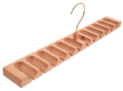 FONDOTIN Gürtelhalter Aus Buchenholz Drehbar Großer Kapazität Für Kleiderschrank Mehrzweck Aufbewahrung Für Gürtel Krawatten Und Schals