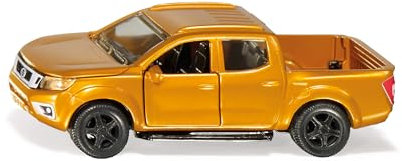 Siku 2360, Nissan Navara Pick-Up, 1:50, Metall/Kunststoff, Gelb, Spielzeug-Auto mit Motorhaube, Türen und Heckklappe zum Öffnen, Gummierte Reifen