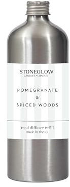 Stoneglow Modern Classics Collection - Pomegranate & Spiced Woods 500ml Scented Reed Diffuser Refill