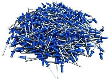 kIT 150 Rivetti VITFER Rivetti per targa auto moto blu a fiore 4.8x12 kit 150 pezzi