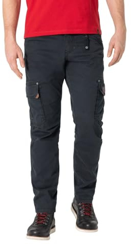 Timezone Herren Cargo Regular Roger TZ - Regular Fit - Grau Schwarz W29-W40, Größe:32W / 32L, Farbe:Jet Black 9030