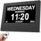 SINOIDEAS 3.0 Upgrade,Dementia Clock,Digital Calendar Day Clock,dementia clocks with days dates and time of day，7inch Black with Remote