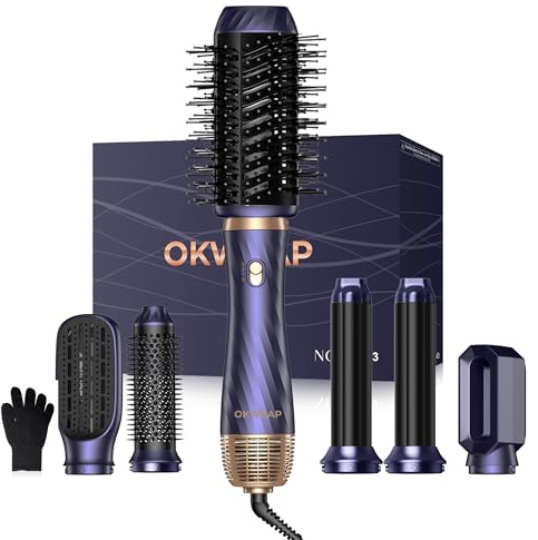 OKWRAP Hair Styler Set, Airstyler 6 In 1 Mit Rundbürstenföhn Haarstyler