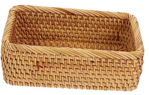 KITANDOVE 1stück Rattan Aufbewahrungskorb Handgewebter Korb Für Snacks Früchte Und Kleinigkeiten Für Wohnzimmer Schlafzimmer Dekoratives Accessoire