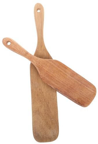 MAGICLULU Cuillères De Service En Bois Naturel Spatule Plate Petite Cuillère Ensemble D'ustensiles De Cuisine En Bois Pour