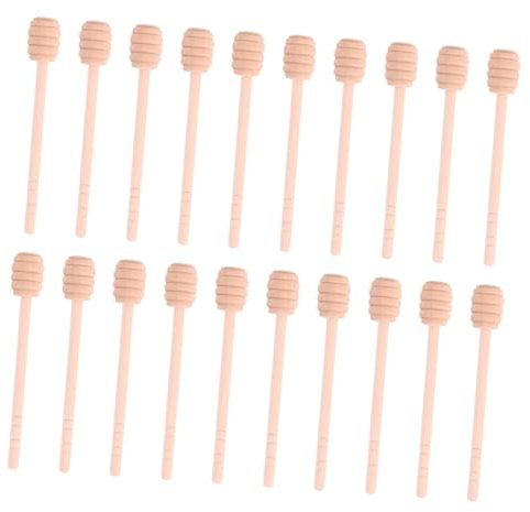 Cabilock Varillas De Madera para Cuchara De Miel 20pcs Varilla para Mezclar Alimentos Cremosos