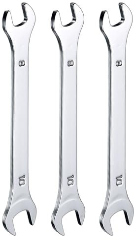 QUARKZMAN 3Pcs Clé à Fourche Double Extrémité Ouverte Clés Fines 8x10mm Métrique Clé Plate Ultra Fine et Petite, Polie Miroir, pour Réparation Automobile et Assemblage de Meubles