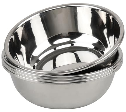 Obstnny 4 Pack Stainless Steel Mixing Bowls, 2.3 L Cooking Prep Bowls Set | 24 CM Wide