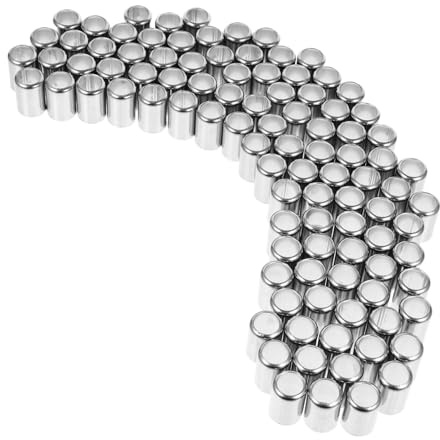 Hemobllo Hose Crimp Sleeves Compression Rings for Hydraulic Hose Fittings 100 Pack Secure High Pressure Connection for Pneumatic Welding and Sprayer Hoses