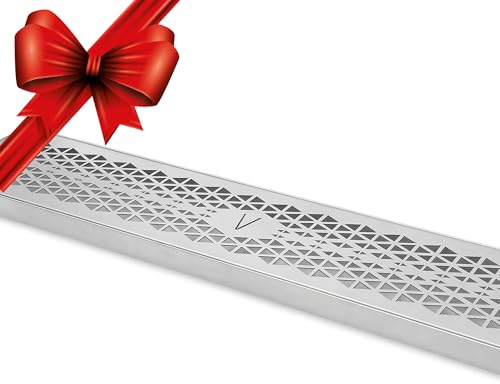 Kidia Bar Mat Geometric Lines – Tapis de Bar 59,5×12×2 cm en Acier INOX 304 • Made in Italy • Ouverture Latérale • Rétention des Liquides • Accessoire Professionnel Cocktail