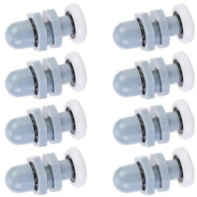 Lot de 8 roulettes robustes de 20 mm pour porte de salle de bain - Accessoire de rechange pour porte de cabine de douche coulissante ronde et silencieuse