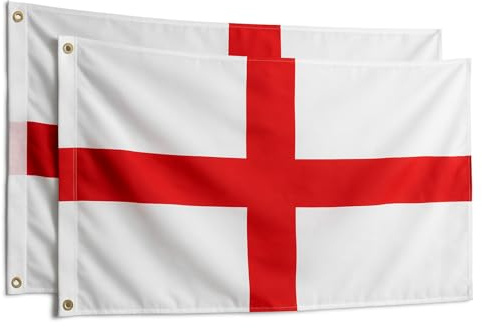 England-Flagge, St. George's Flagge, 152 x 91 cm, mit Messingösen, für Fußball, Rugby, St. George's Day, Euro- und Weltmeisterschaft, Festivals, Paraden, Partys, Häuser, Gärten und patriotische Feiern